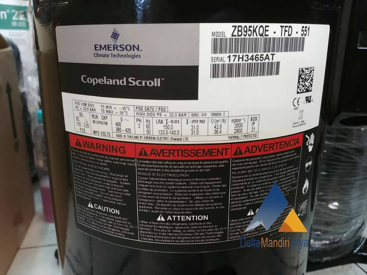 Compressor Copeland Scroll ZB95KQE-TFD-551