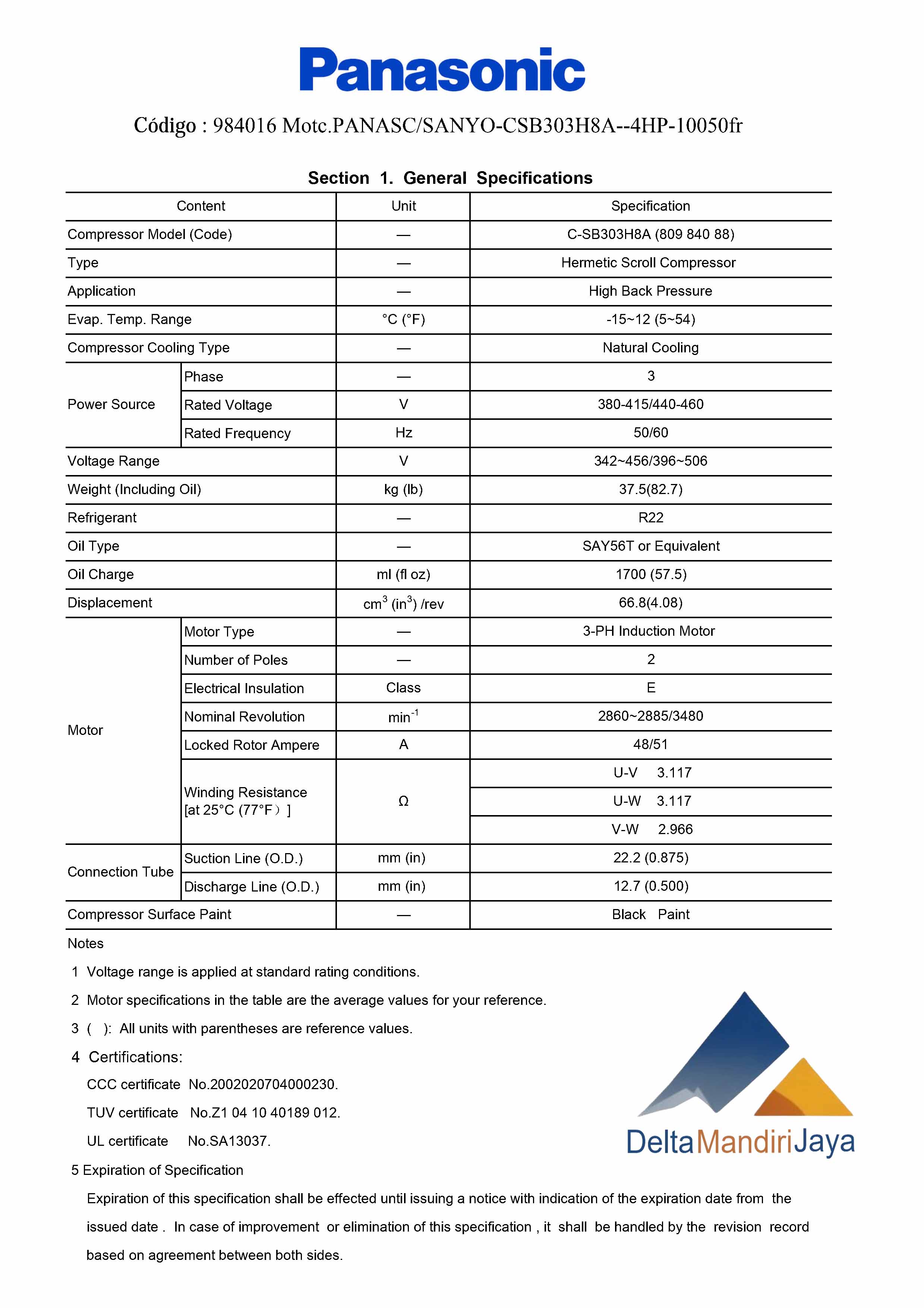 Compressor Sanyo C-SB303H8A