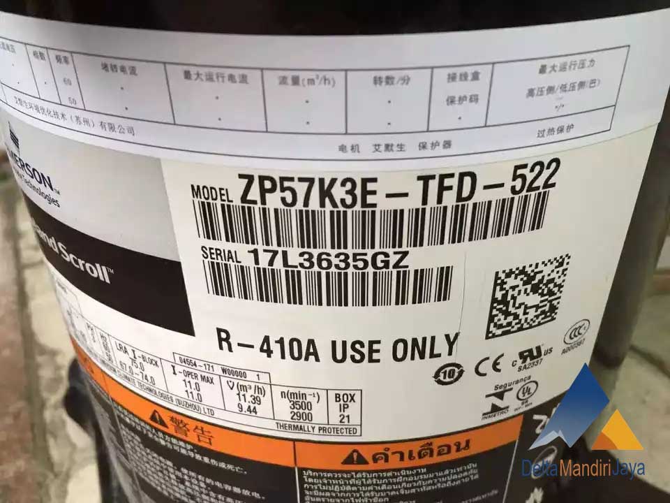Kompressor AC Copeland Scroll ZP57K3E-TFD-522