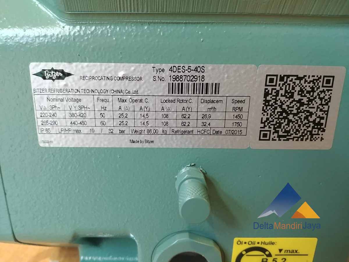 Bitzer Reciprocating Compressor 4DES-5Y-4OS