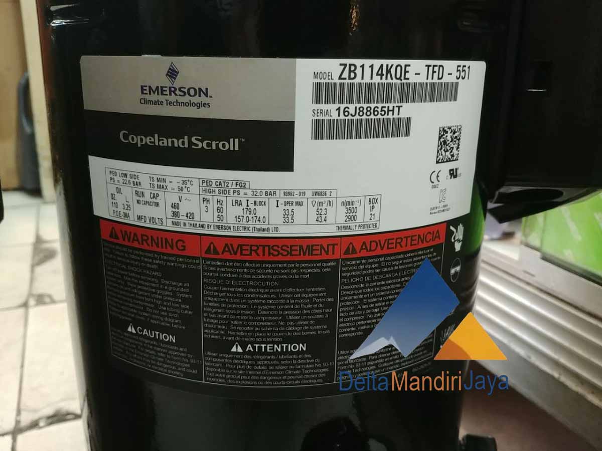 Compressor Copeland Scroll Emerson ZB114KQE-TFD-551