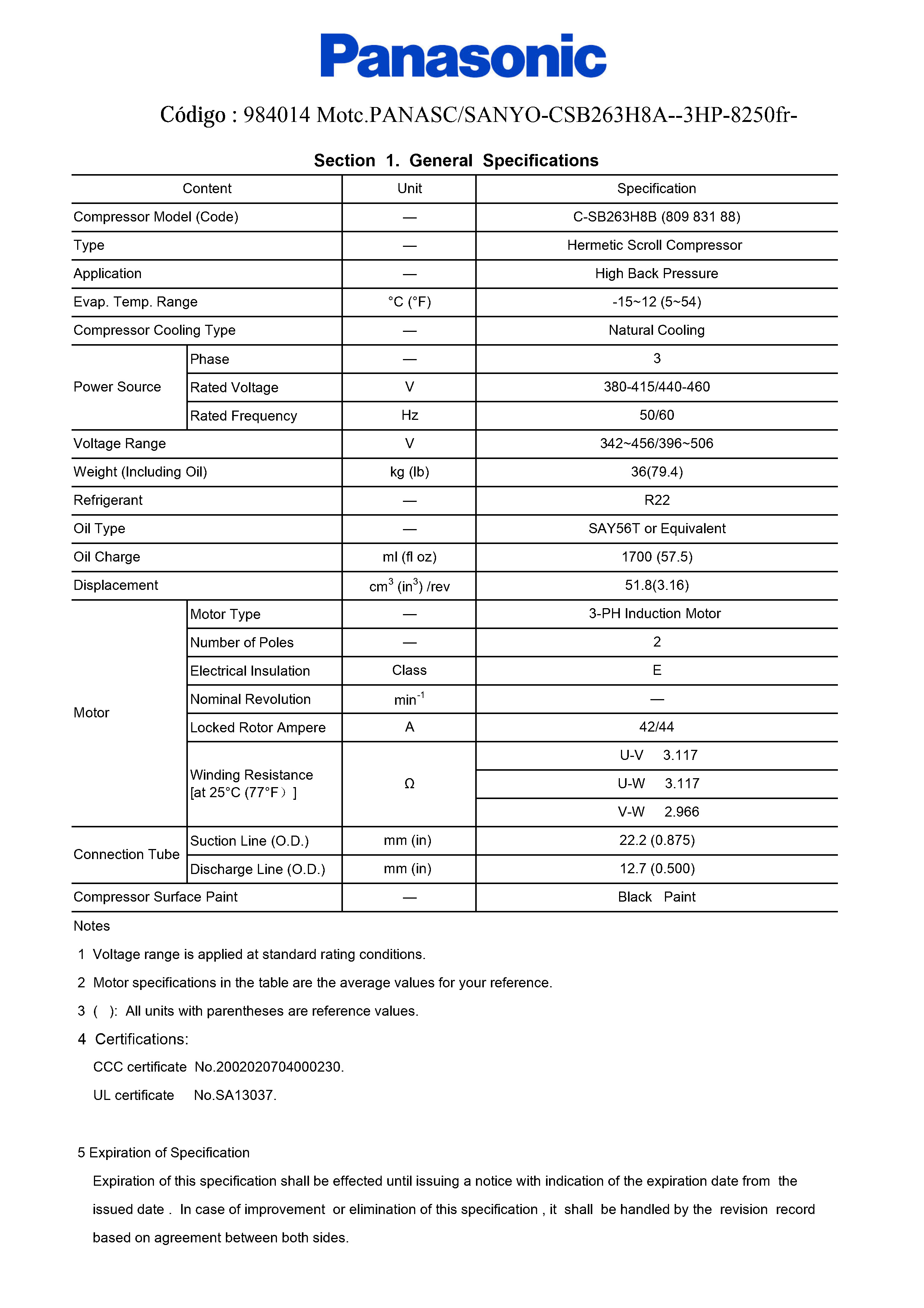 Compressor Sanyo C-SB263H8A