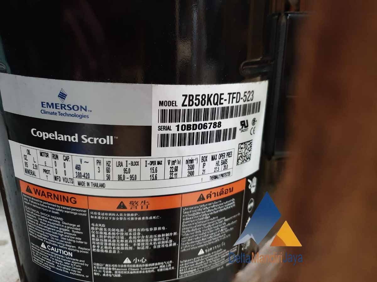 Compressor Copeland Scroll Emerson ZB58KQE-TFD-523