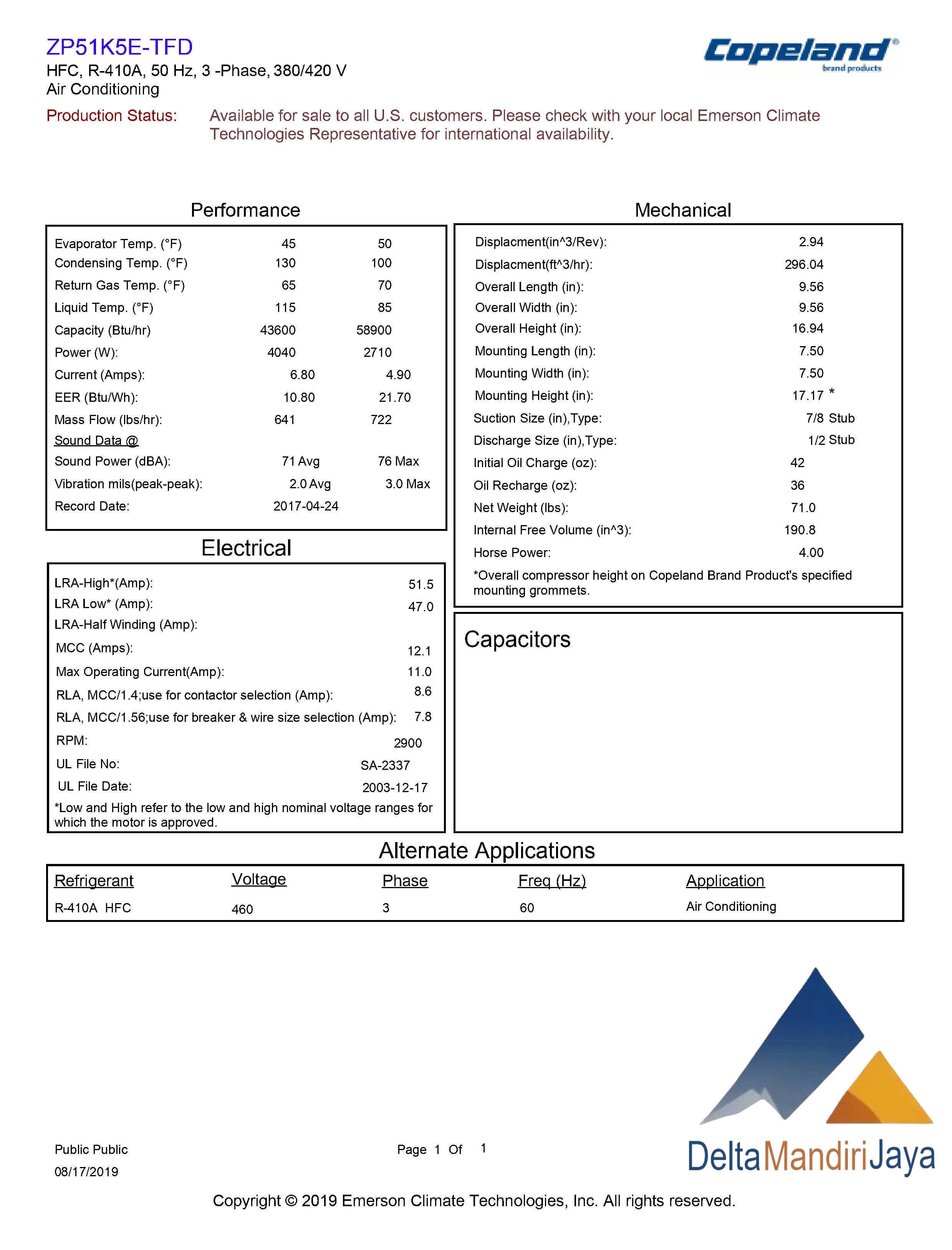Kompresor ZP51K5E-TFD-522