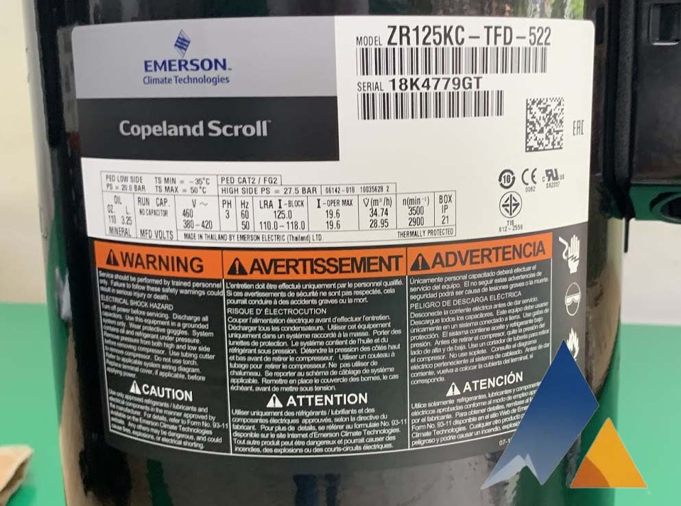 Kompresor Emerson Copeland Scroll ZR125KC-TFD-522