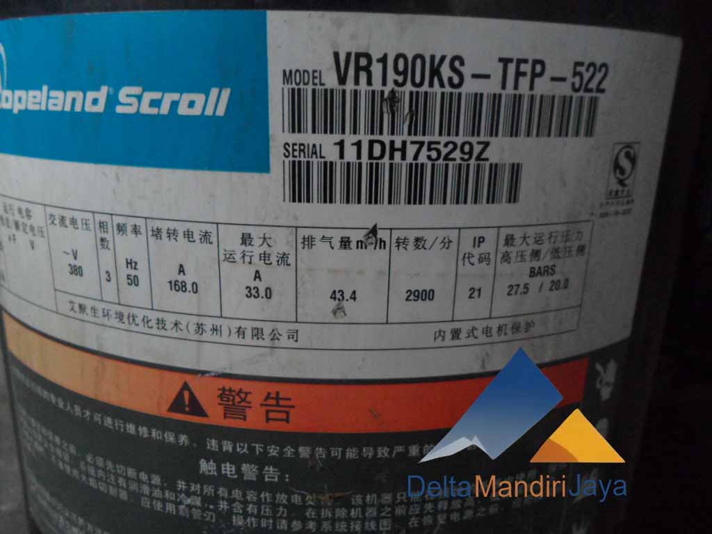 Compressor Copeland Scroll VR190KS-TFP-522