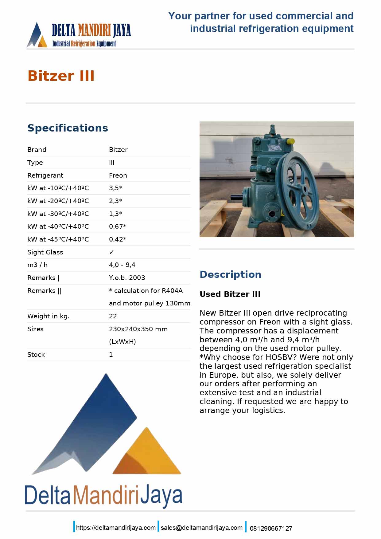 Kompresor Bitzer Open Type III