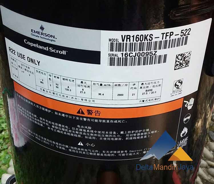 Compressor Emerson Copeland Scroll VR160KS-TFP-522