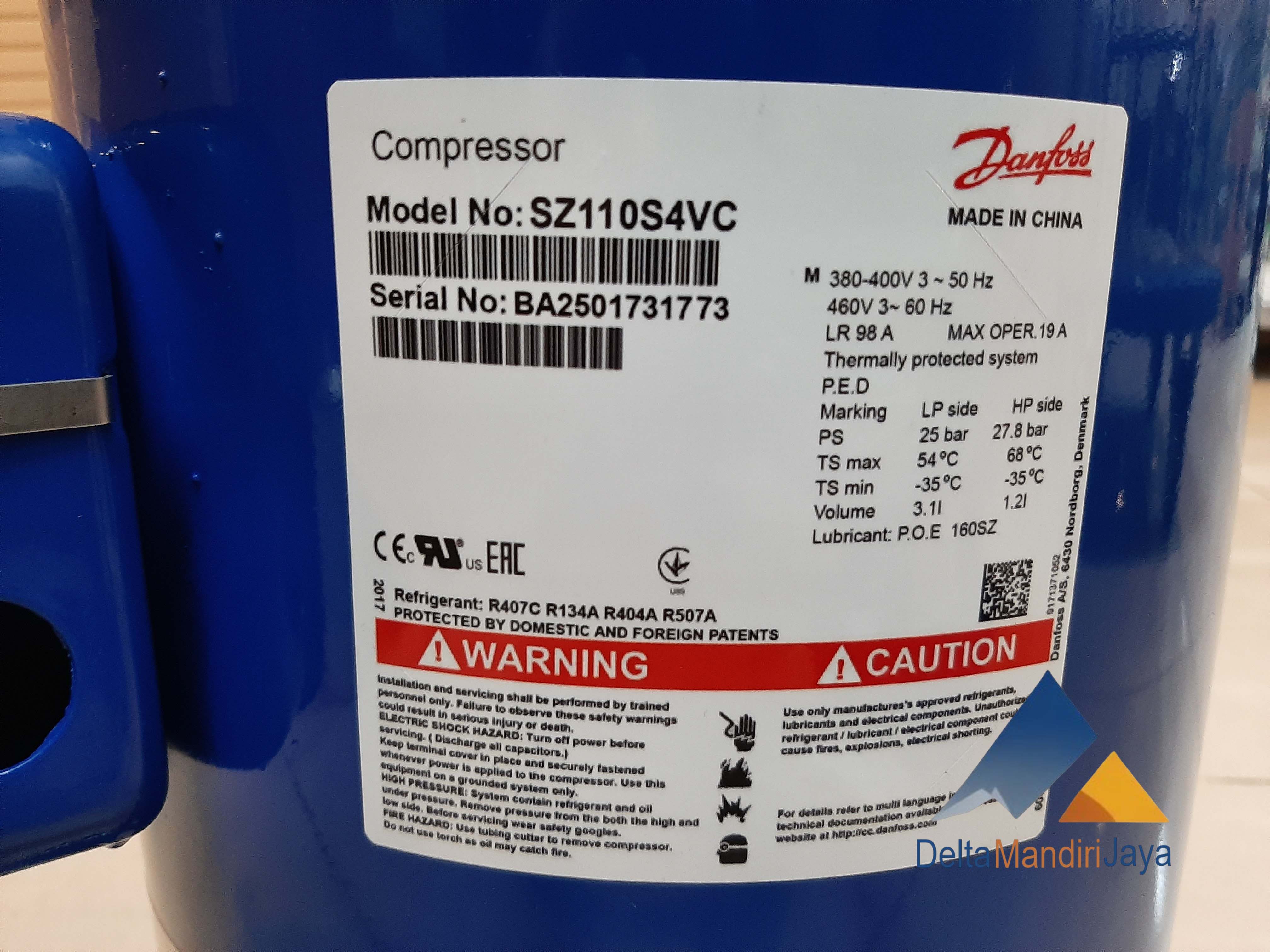 Kompresor Danfoss SZ110S4VC