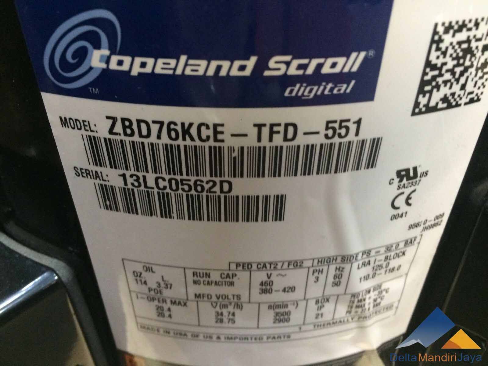 Compresor Digital Copeland ZBD76KCE-TFD-551