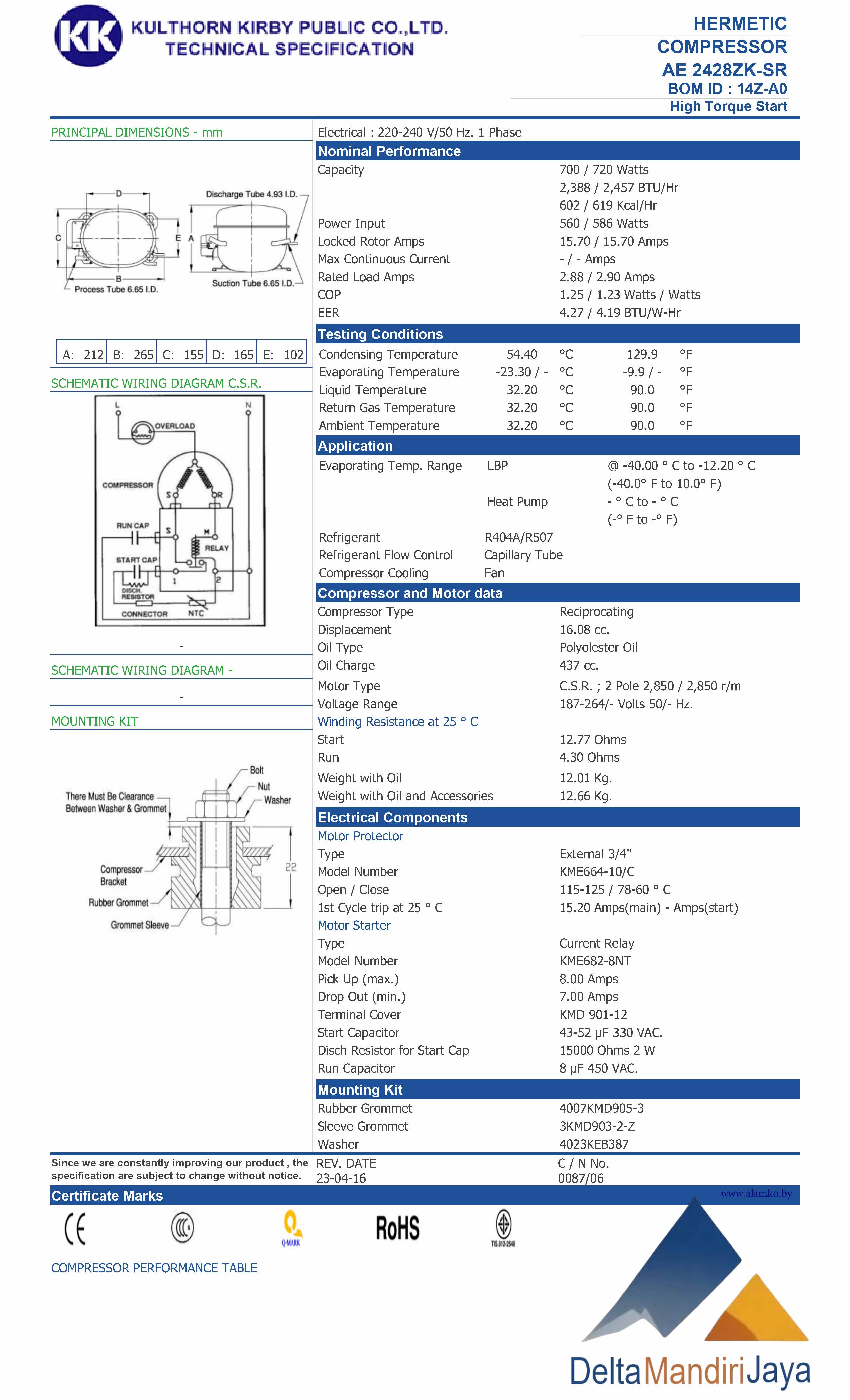 Kompresor Kulthorn AE 2428ZK