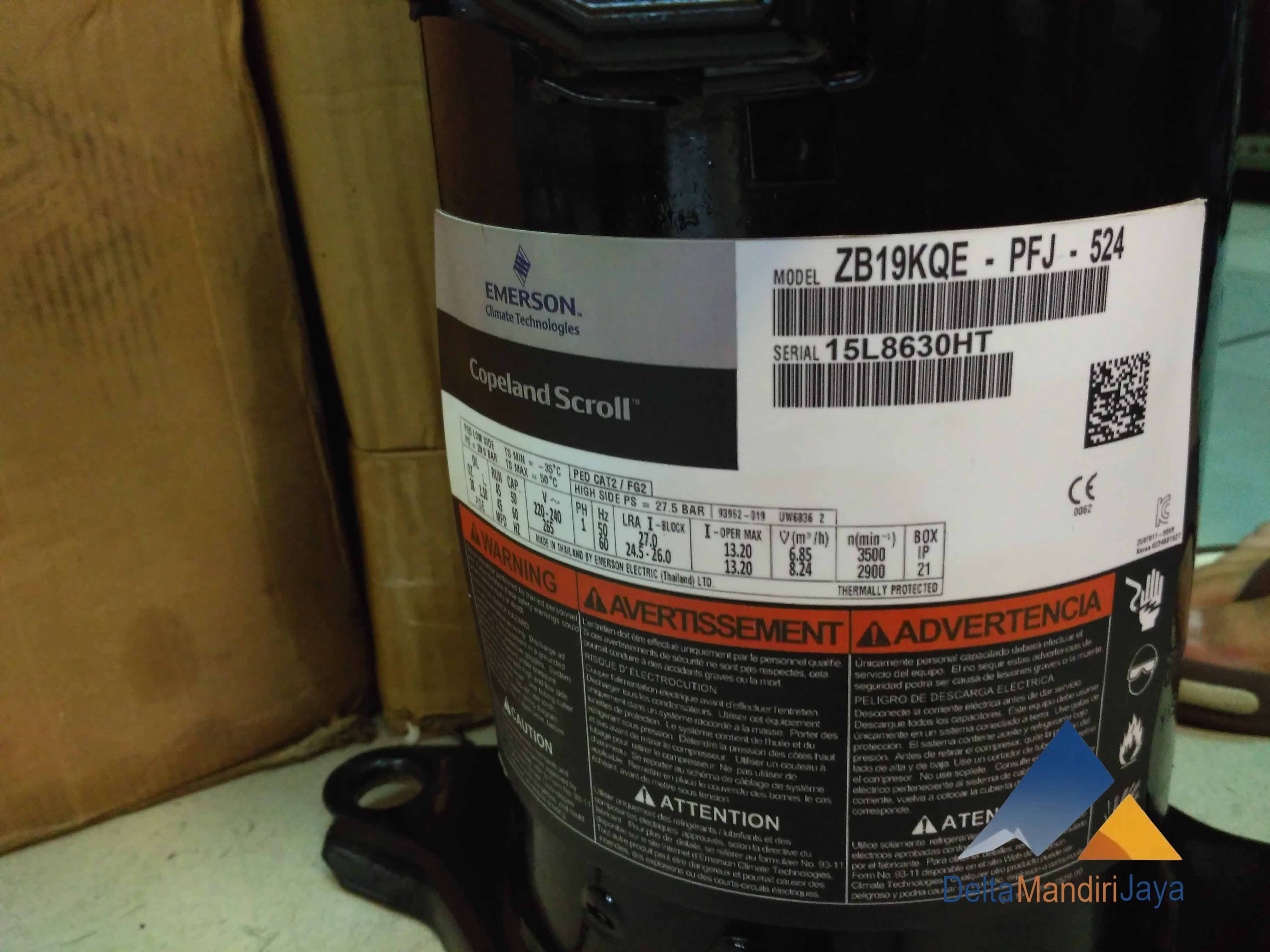 Compressor AC Copeland Scroll Emerson ZB19KQE-PFJ-524