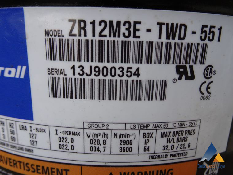 Kompresor Copeland ZR12M3E-TWD-551