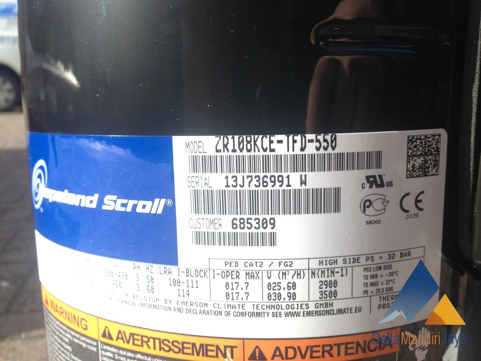 Compressor Emerson ZR108KCE-TFD-550