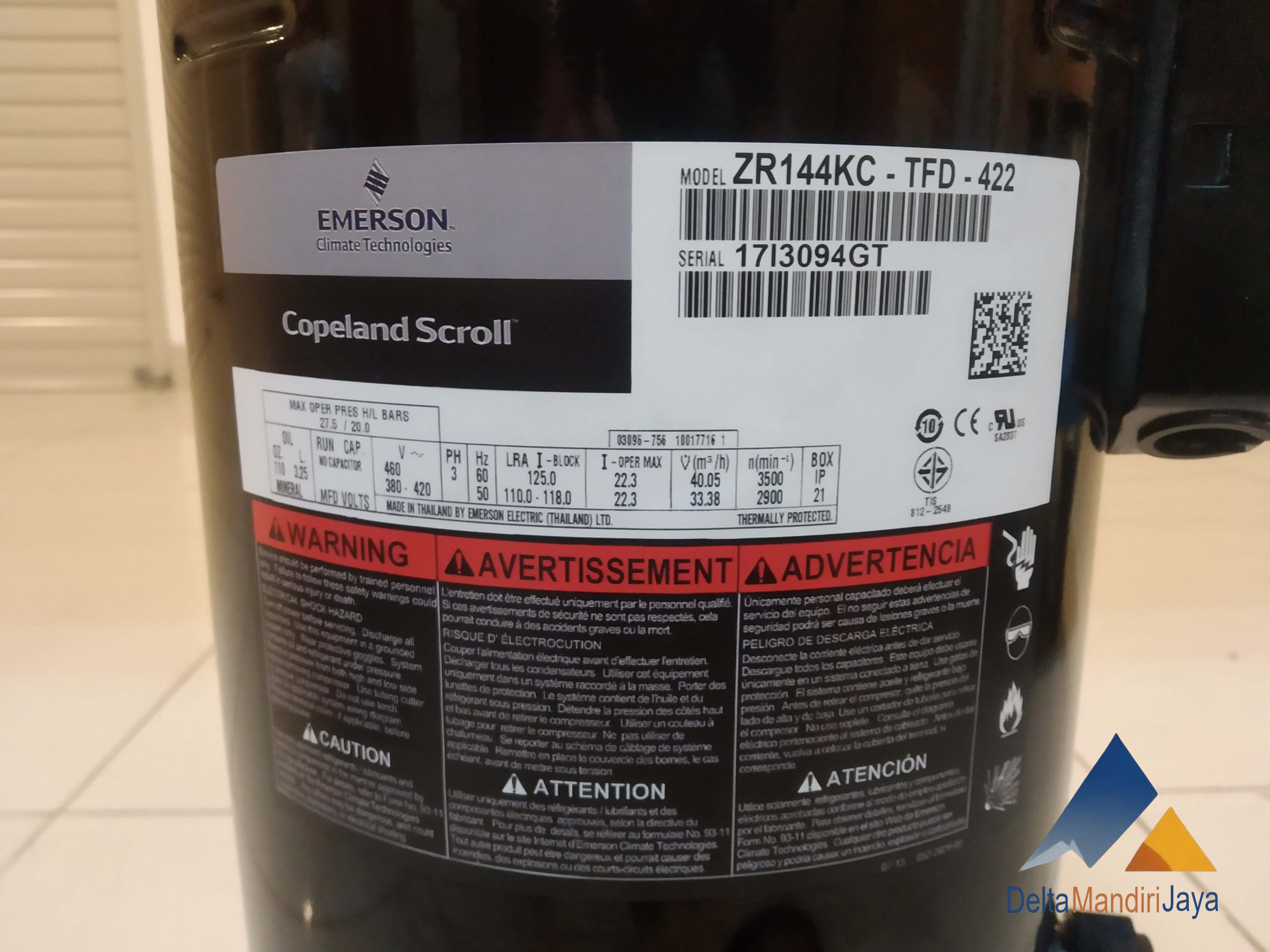 Copeland Scroll ZR144KC-TFD-422