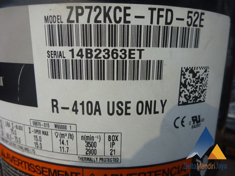 Kompresor Copeland ZP72KCE-TFD-52E