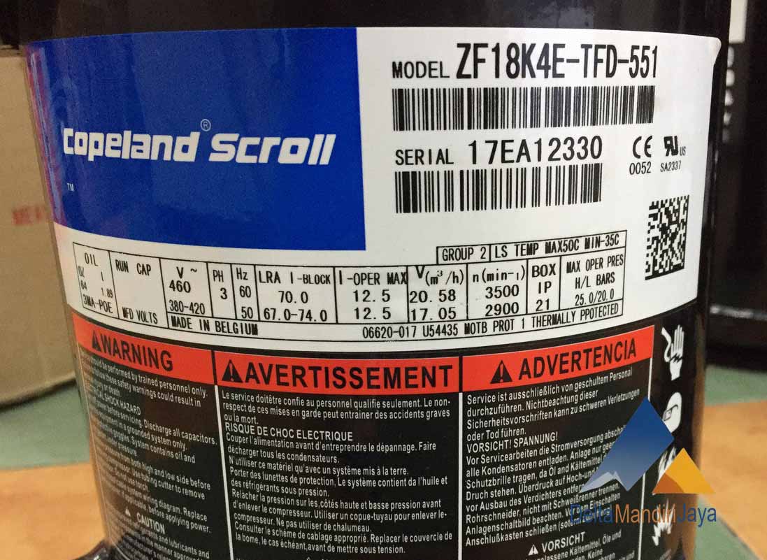 Compressor Copeland Scroll ZF18K4E-TFD-551