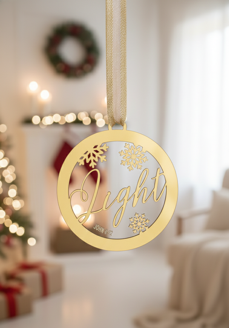 LIGHT - Gold Acrylic Tree Ornament