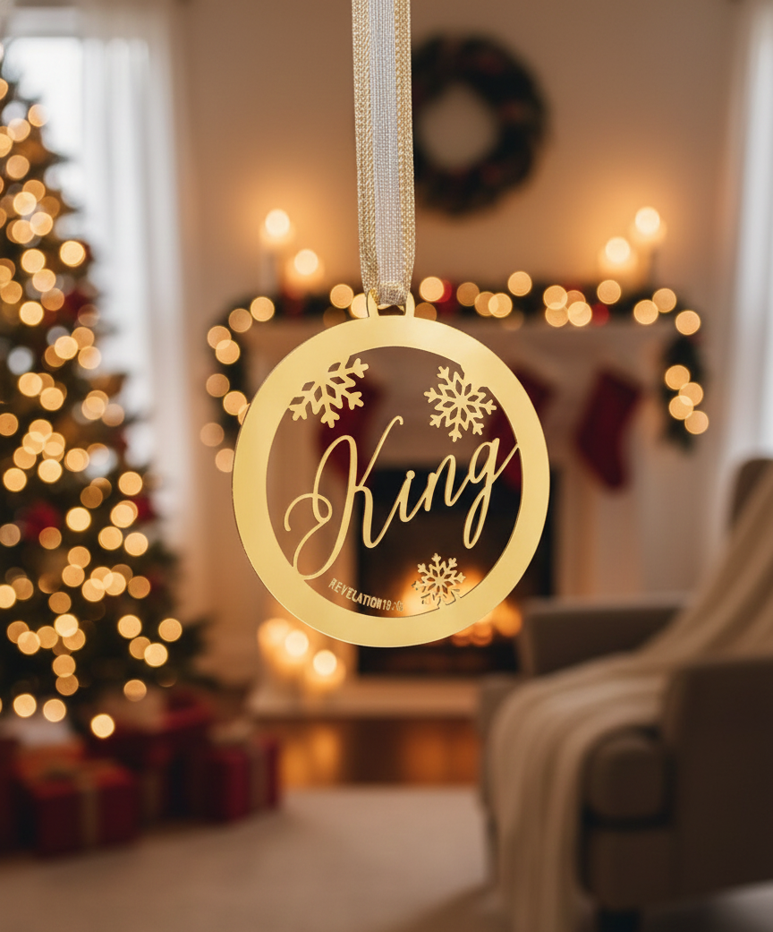 KING - Gold  Acrylic Tree Ornament