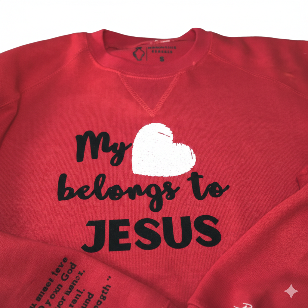 My Heart Belongs to Jesus Crewneck Sweatshirt (Red)