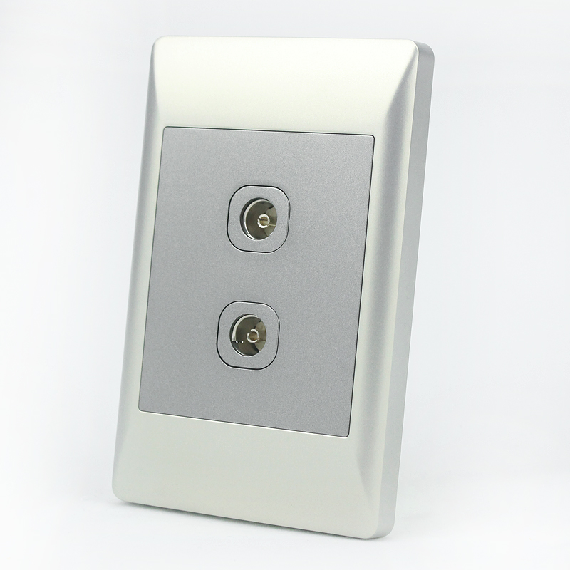 Double TV Socket Wall Plate