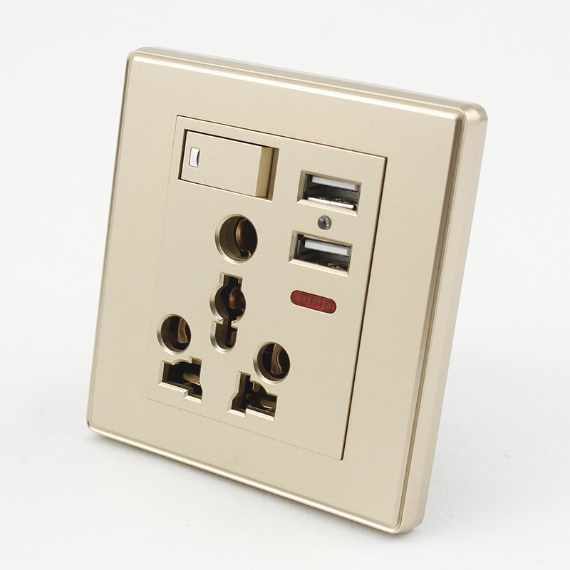 Universal Wall Power Socket with USB Ports