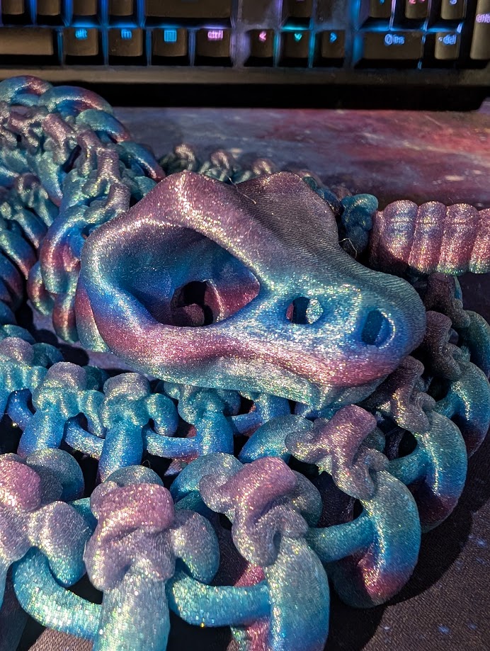 43" Iridescent Bone Rattlesnake designed by CinderWing3d