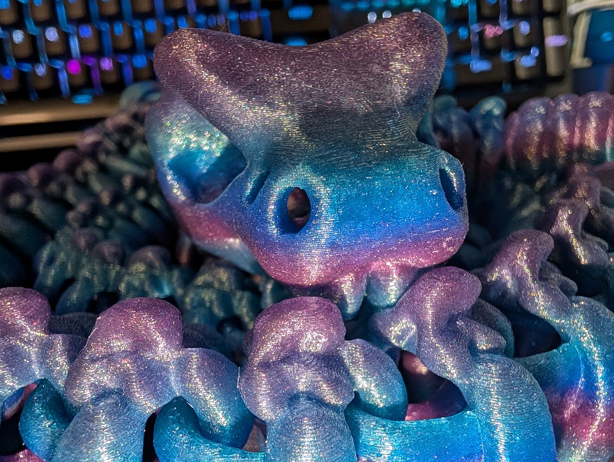 43" Iridescent Bone Rattlesnake designed by CinderWing3d