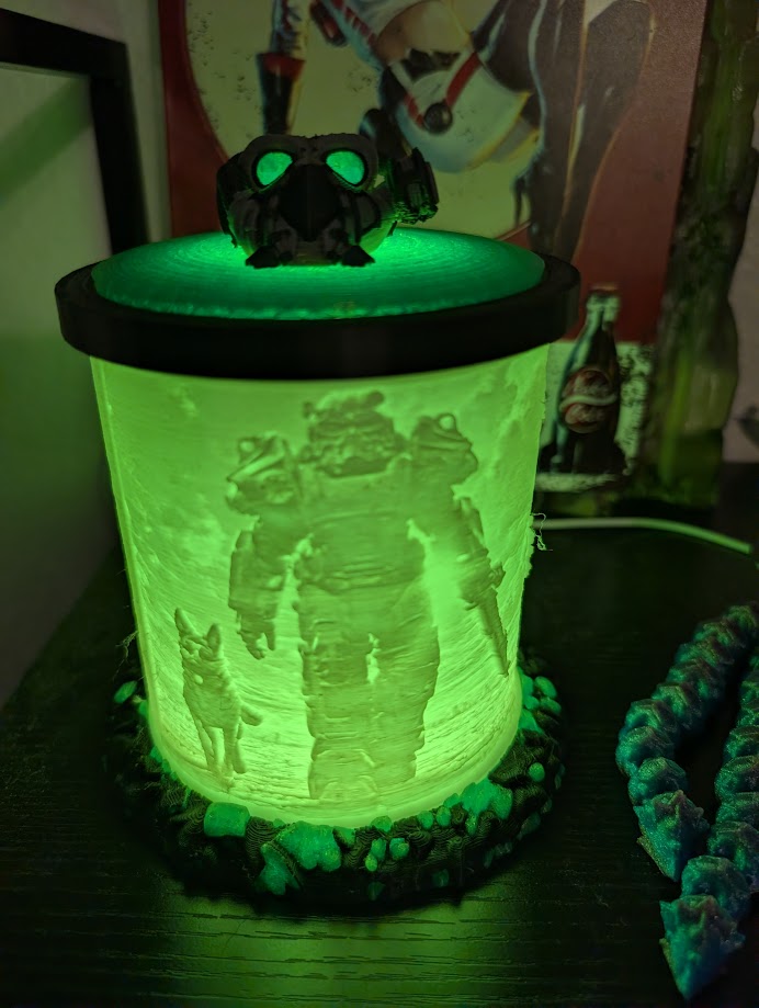 Fallout lithophane Power Armor Lamp