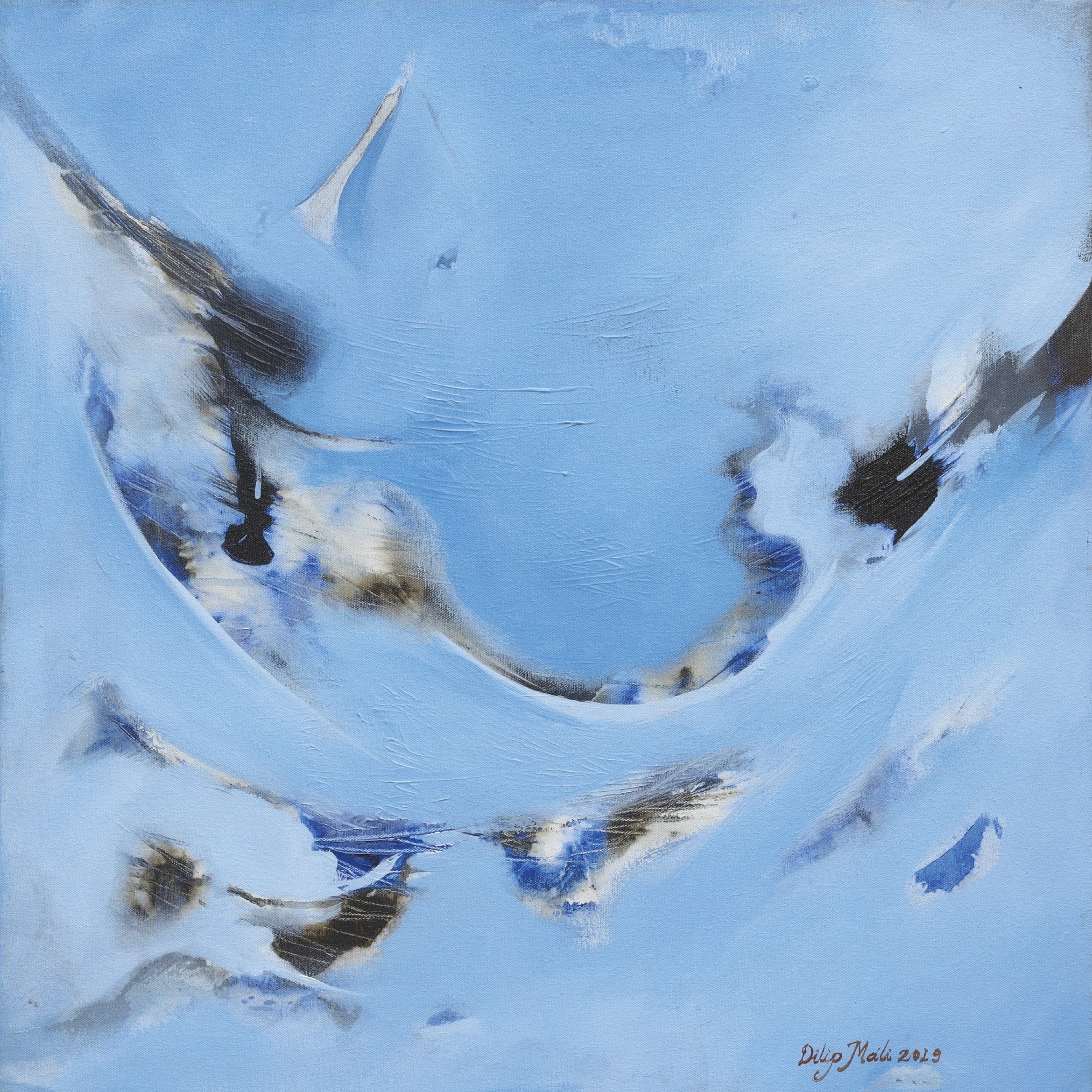 Abstract Blue Canvas Painting