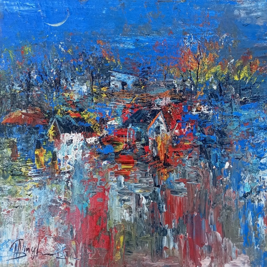 Village Houses in the Evening