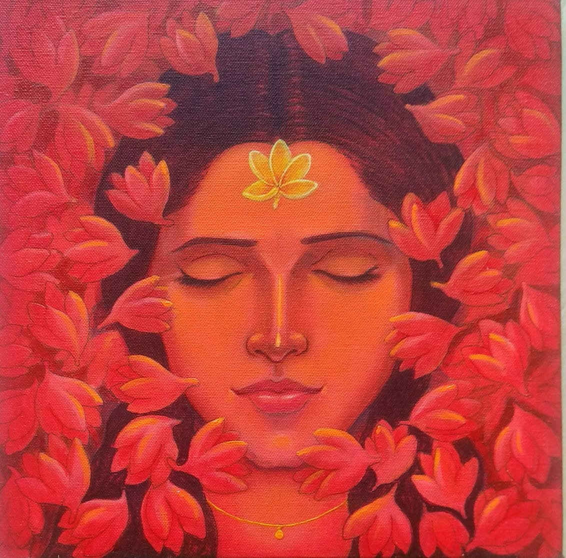 Floral Red Canvas Art