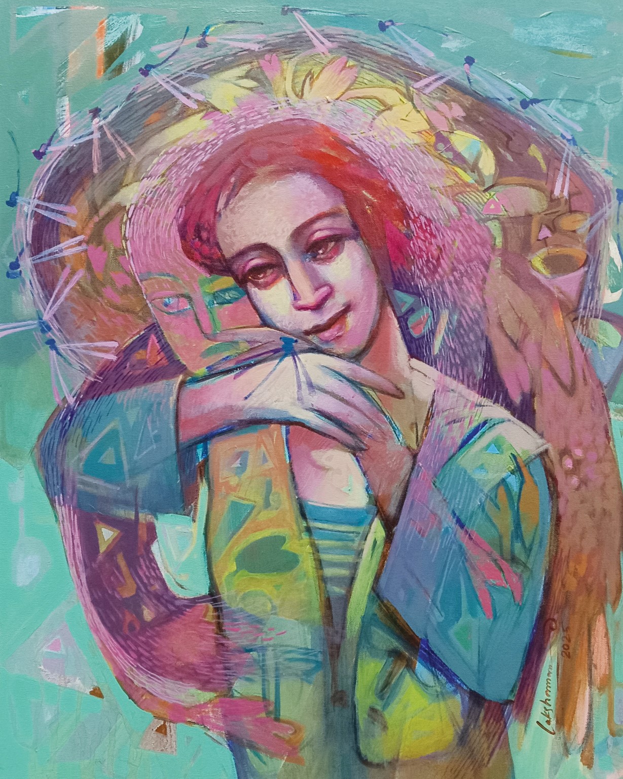 Vivid Abstract Portrait Painting