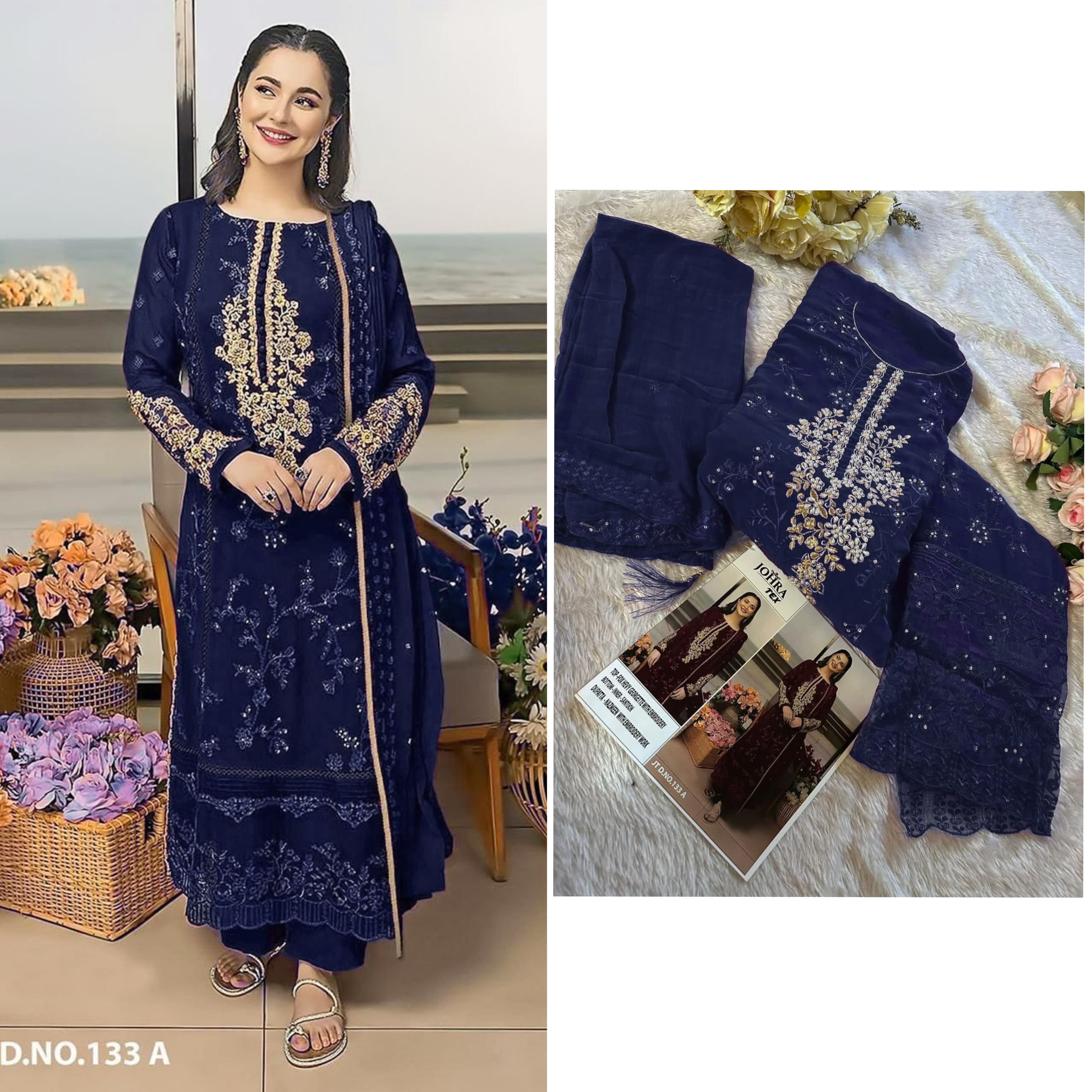 Embroidered BLUE COLEOR SUIT