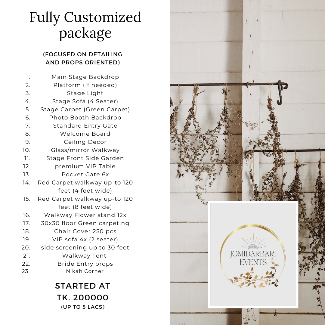 Fully Customized Wedding Package