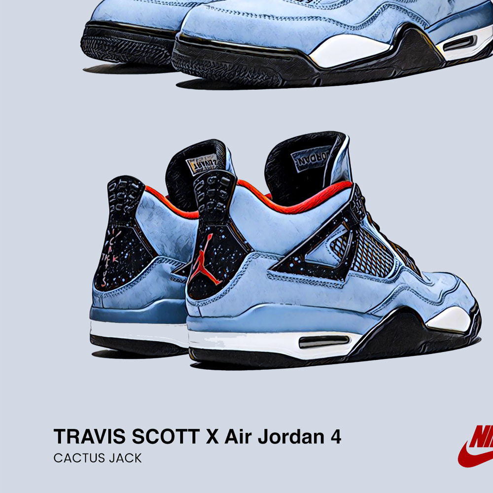 Travis Scott x Air Jordan 4 Artwork Poster