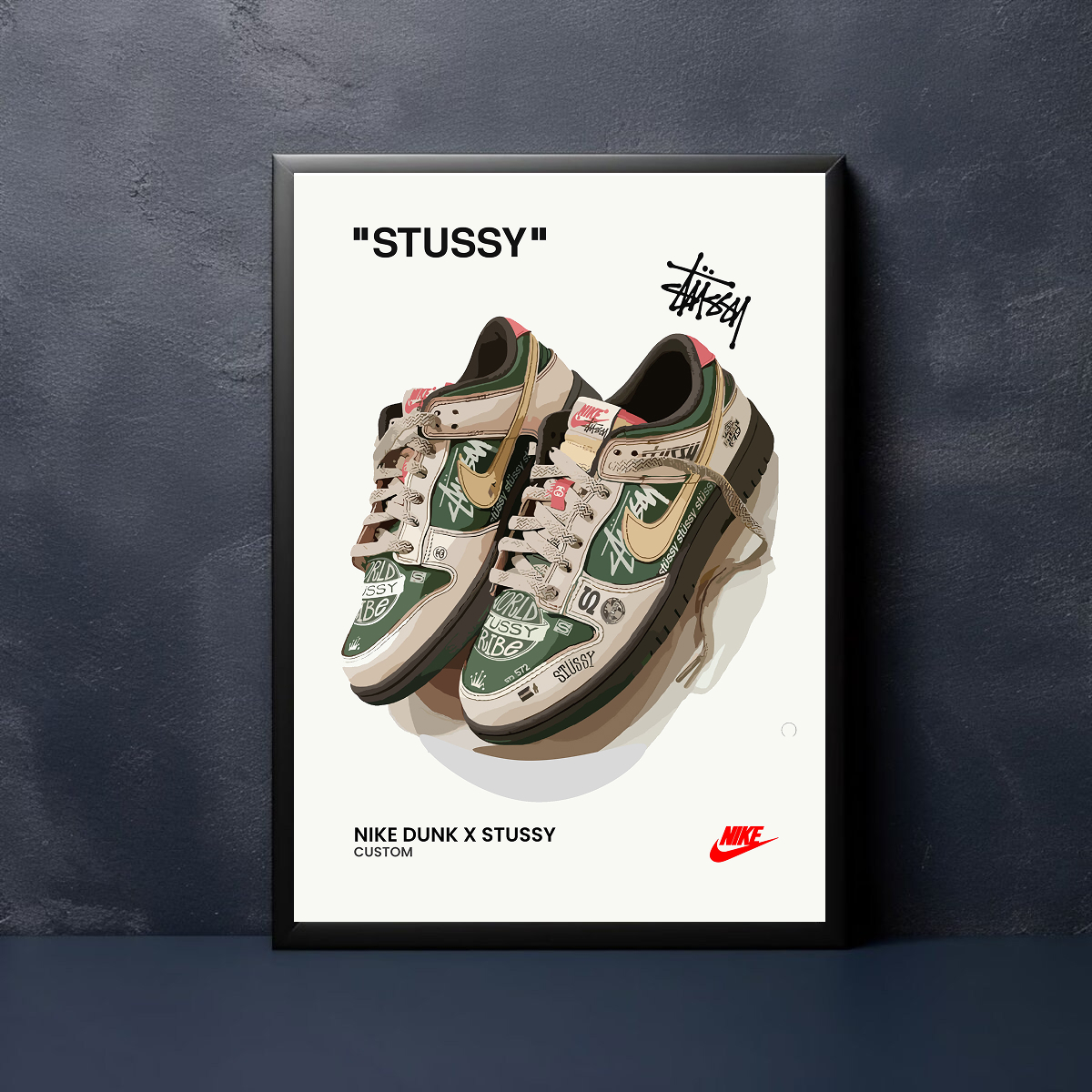 Nike Dunk x Stussy Custom Poster