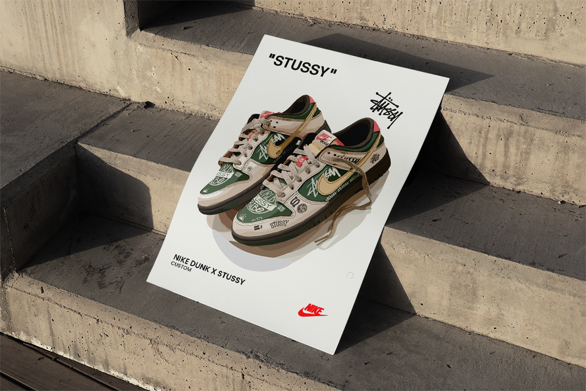 Nike Dunk x Stussy Custom Poster