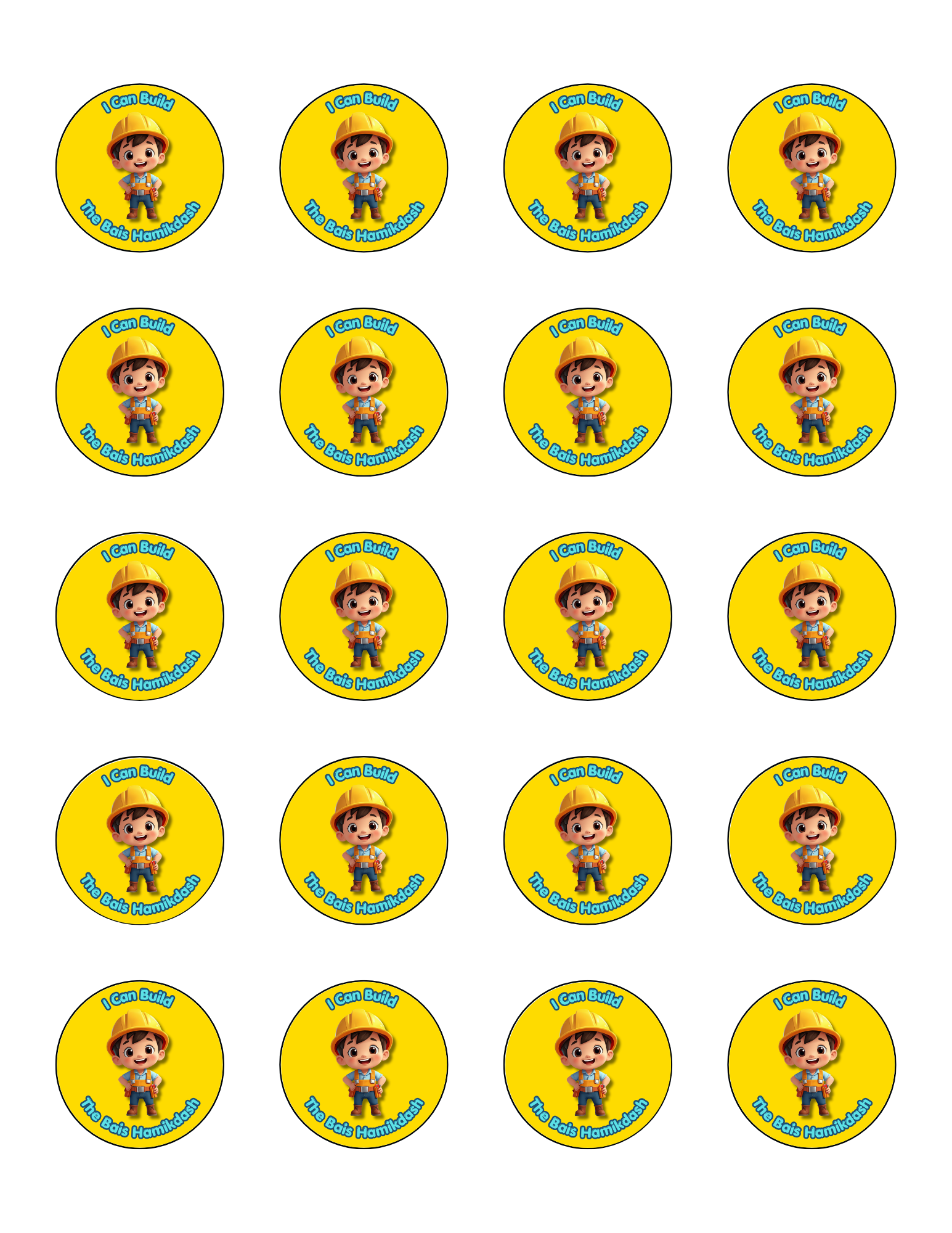 Construction Spark Kid printable stickers