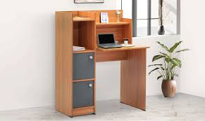 Wooden Study Desk with Shelves