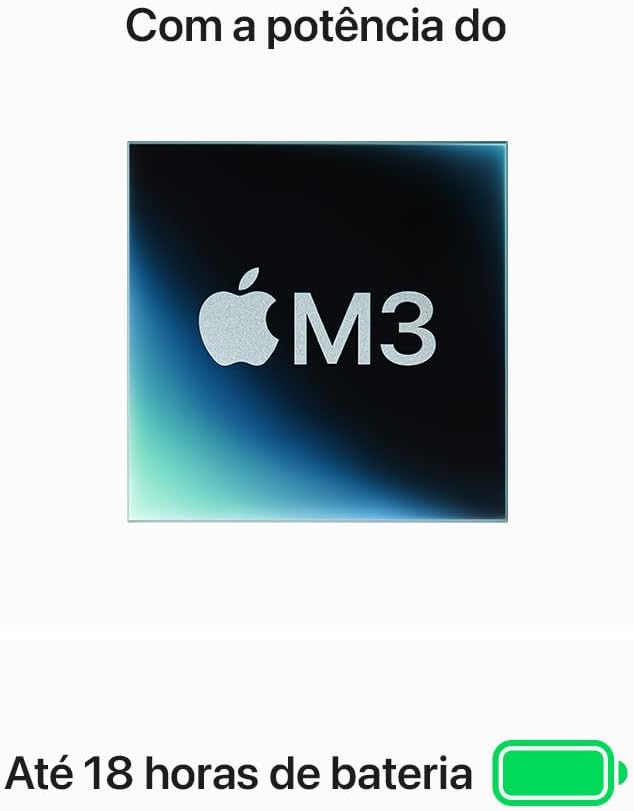 Apple Macbook Air 13 Polegadas, Processador M3 - 24GB de RAM - 512GB SSD.