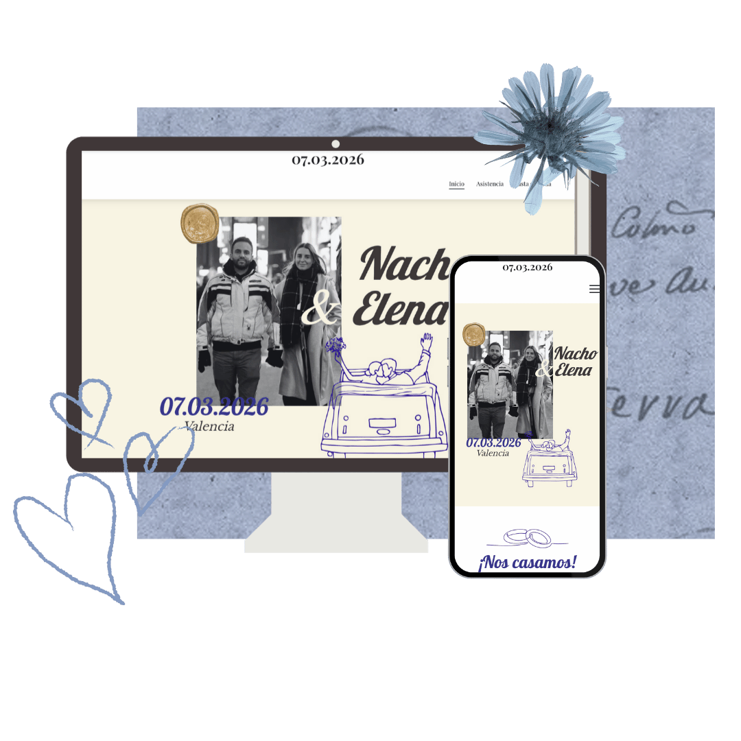 Web de boda 100 % personalizada — Diseñada desde cero para reflejar vuestra historia