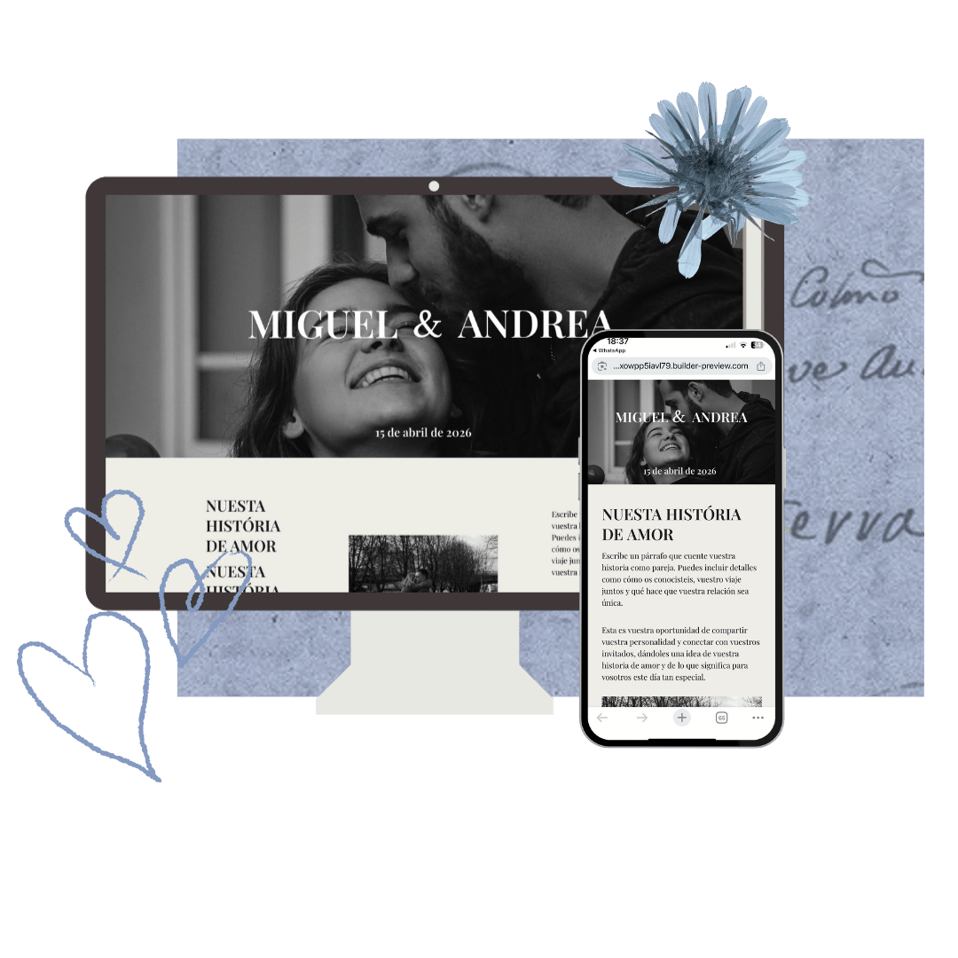Plantilla web de boda – Semi personalizada