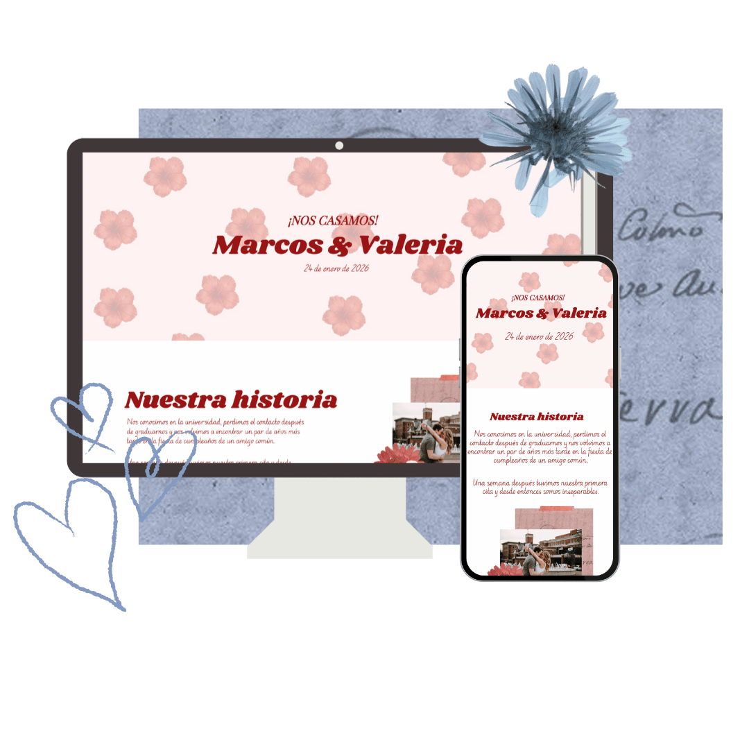 Plantilla web de boda – Semi personalizada