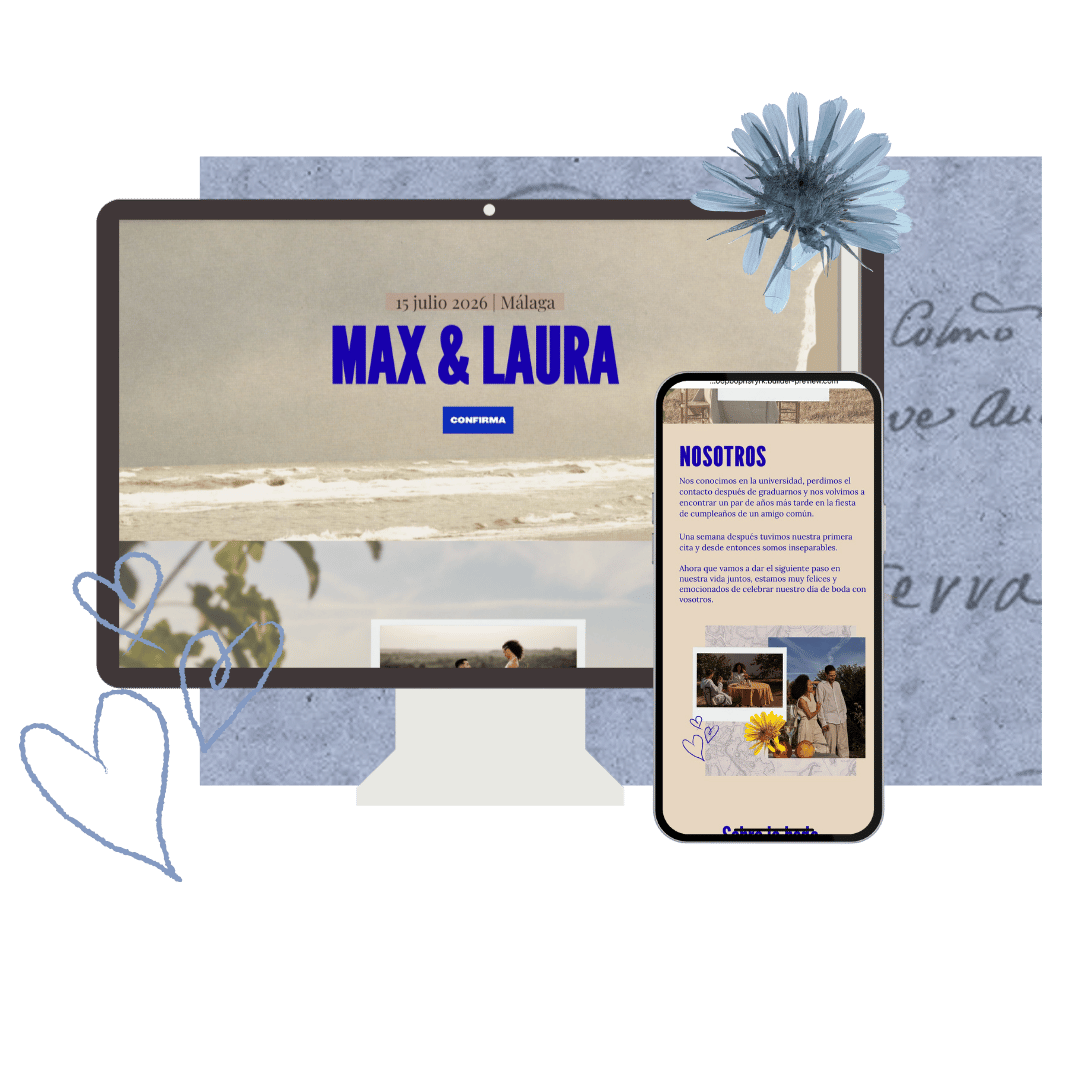 Plantilla web de boda – Semi personalizada