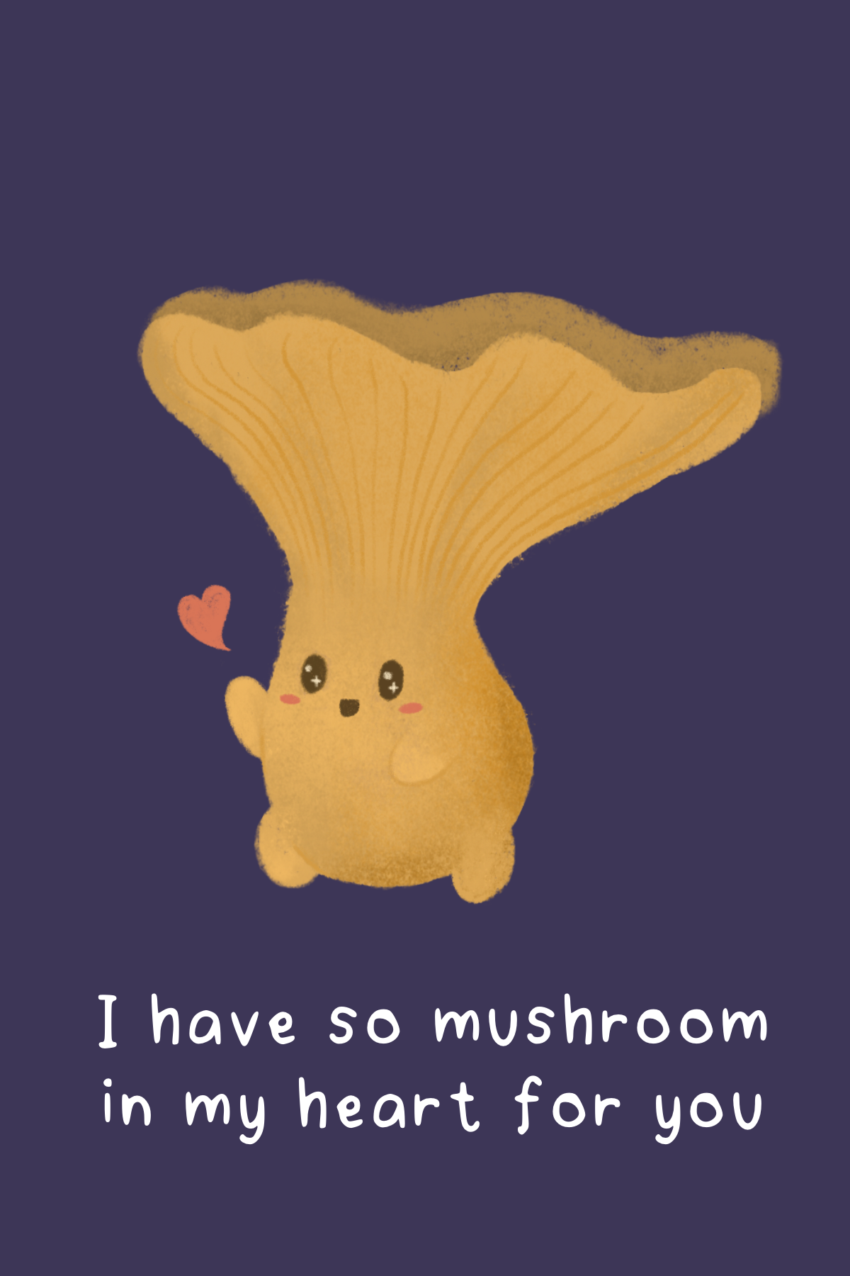 Mushroom in my Heart - 5x7" Greetings Card 