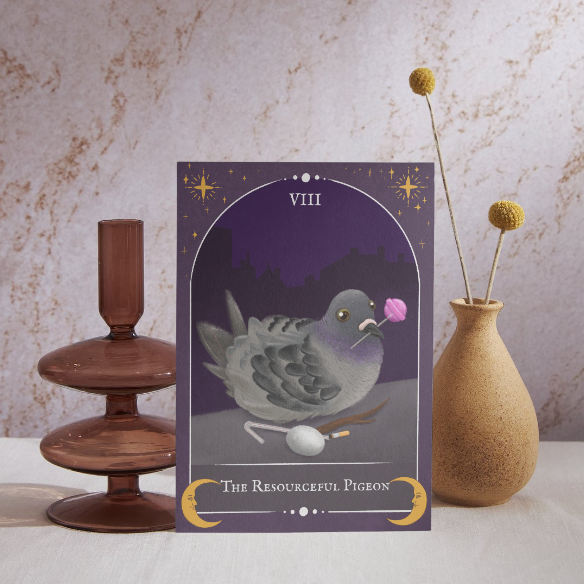 The Resourceful Pigeon - A4 Tarot Card Signed Print