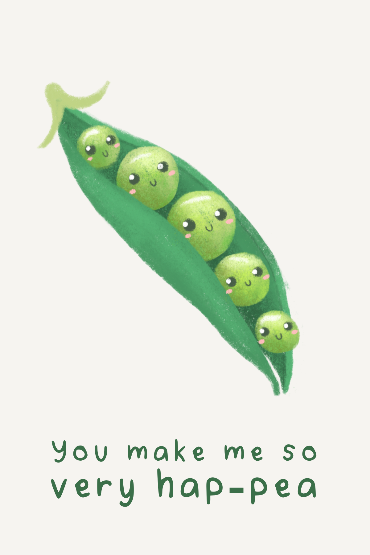 Hap-pea! - 5x7" Greetings Card 
