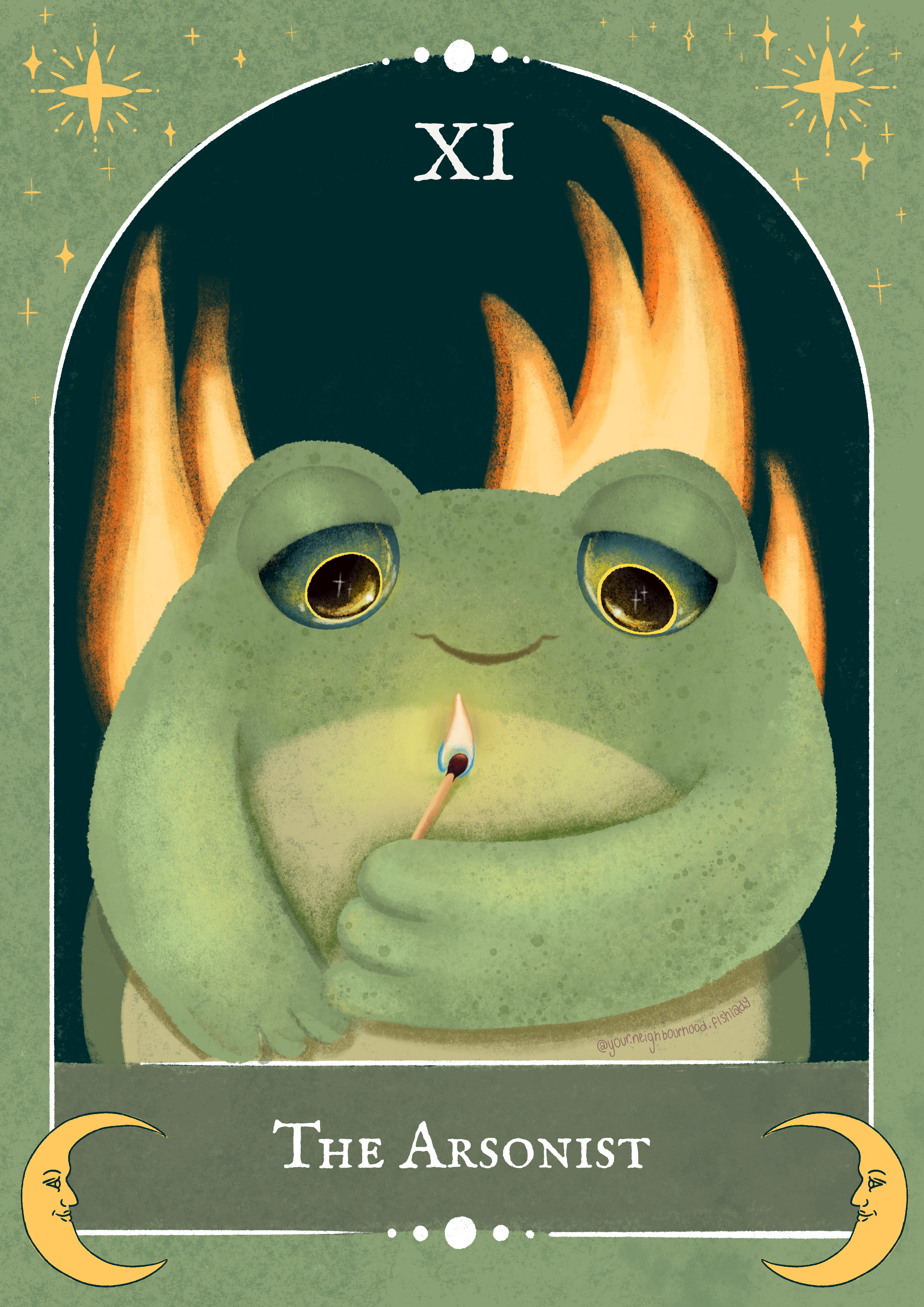 The Arsonist - A4 Tarot Card Frog Print