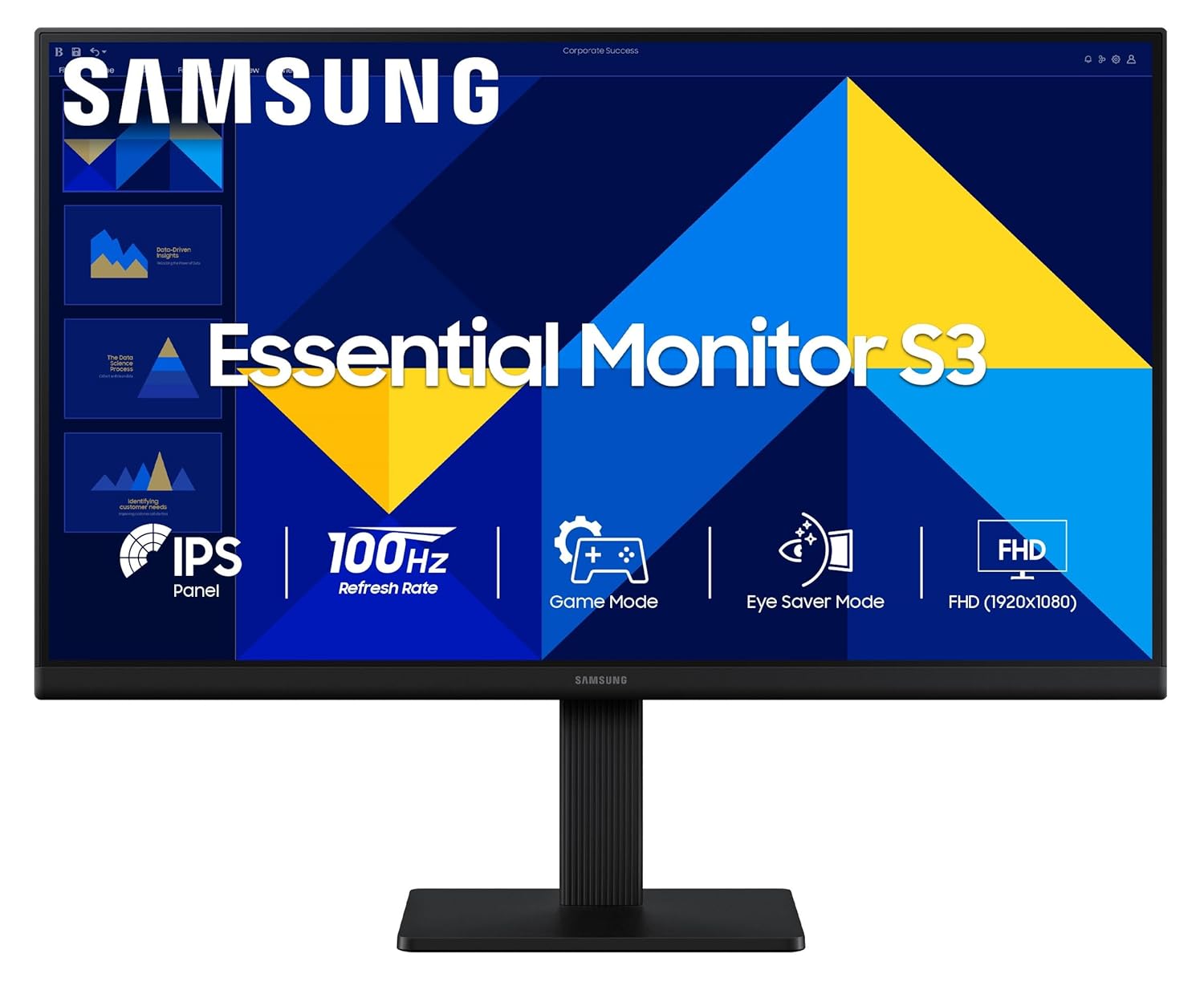 Samsung 24" (60.5 cm) S3 Flat Monitor|Super Slim Borderless 